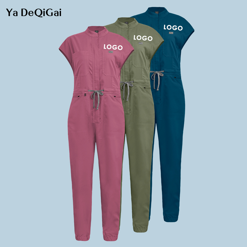 Medical Lab Logo - ใหม่ Medical Scrubs Jumpsuits แขนสั้นพยาบาล Workwear