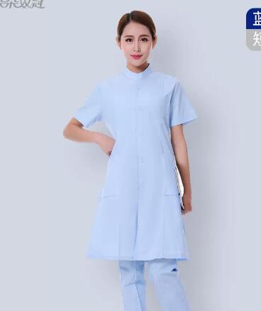 Medical Lab Gown - หมอเครื่องแบบฤดูร้อนชุดสีฟ้าทันตกรรมผ้าผู้ชายโรงพยาบาลทํางานผู้หญิงยืนปก