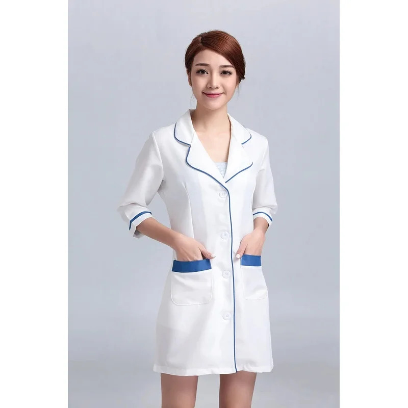Medical Lab Gown - ชุดพยาบาลโรงพยาบาลสตรี ชุดเอี๊ยม ชุดคลุม ชุดสูท เสื้อกาวน์สีขาว ชุดช่างเทคนิคทางการแพทย์
