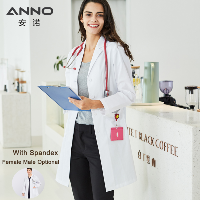 Medical Lab Work - ANNO แขนยาว Lab เครื่องแบบ Spandex ทำงานยืดหยุ่นสวมใส่