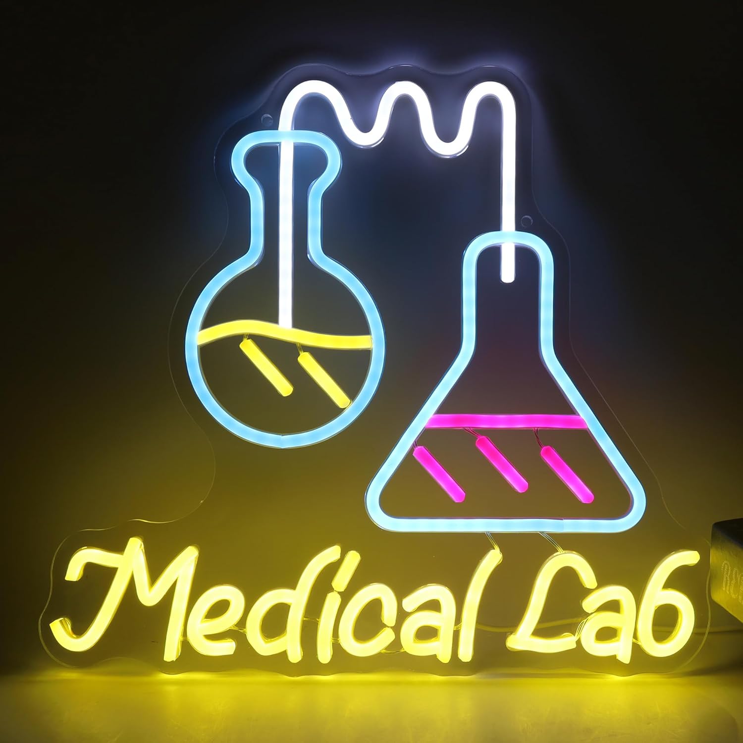 Medical Lab Study - ป้ายไฟนีออนห้องปฏิบัติการวิทยาศาสตร์ ไฟ LED ใช้พลังงานจาก USB สำหรับห้องเรียน