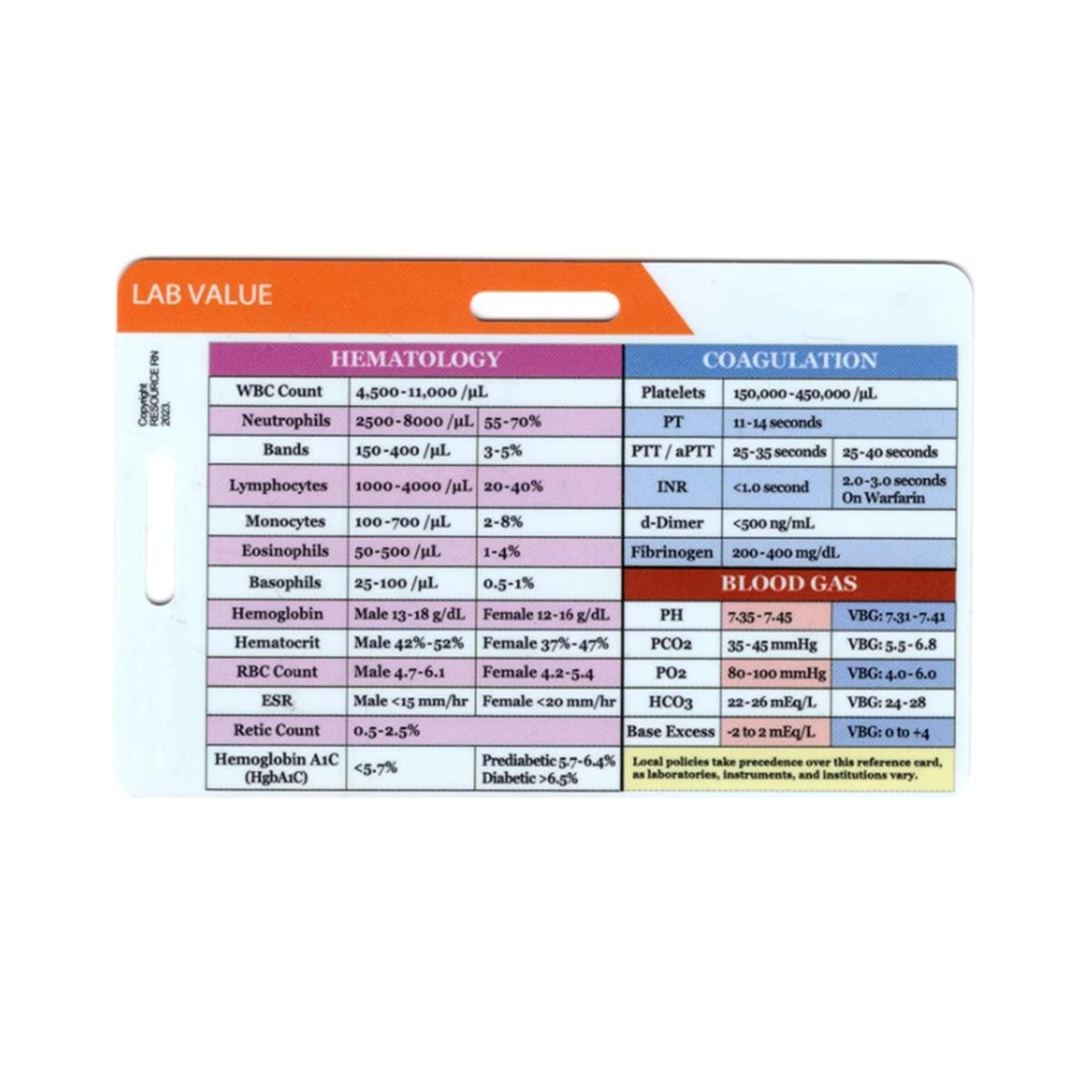 AA77 NEW บัตรแสดงค่าตรวจและลำด - Medical Lab Values บทวิจารณ์และราคา