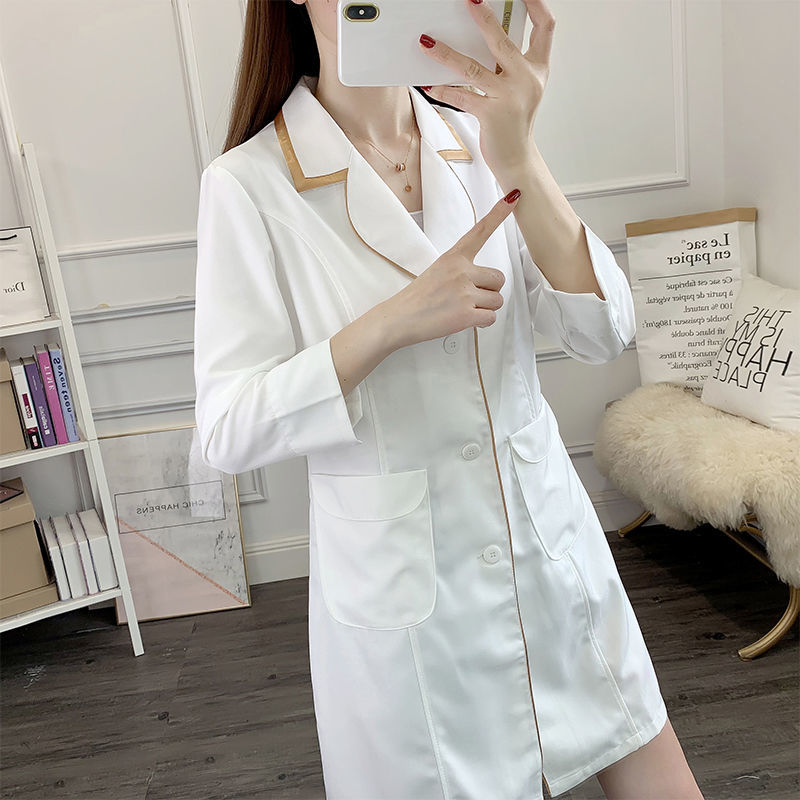 ชุดเครื่องแบบความงามสั้นสีขาวช - Medical Lab Logo บทวิจารณ์และราคา