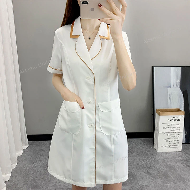 ชุดช่างเสริมสวยแขนสั้นสีดำสำหร - Medical Lab Logo บทวิจารณ์และราคา