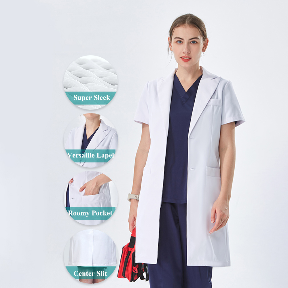 เสื้อกาวน์แพทย์สีขาว คอปก ดีไซ - Medical Lab Work บทวิจารณ์และราคา